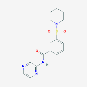 molecular formula C16H18N4O3S B2681186 3-(piperidin-1-ylsulfonyl)-N-(pyrazin-2-yl)benzamide CAS No. 890612-64-3