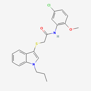 molecular formula C20H21ClN2O2S B2681218 N-(5-chloro-2-methoxyphenyl)-2-((1-propyl-1H-indol-3-yl)thio)acetamide CAS No. 851412-09-4