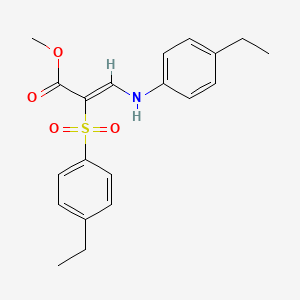 molecular formula C20H23NO4S B2681225 methyl (2Z)-3-[(4-ethylphenyl)amino]-2-[(4-ethylphenyl)sulfonyl]acrylate CAS No. 1327171-89-0