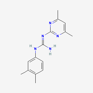 molecular formula C15H19N5 B2681226 N-(3,4-dimethylphenyl)-N'-(4,6-dimethylpyrimidin-2-yl)guanidine CAS No. 332073-80-0