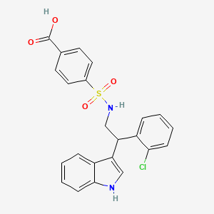 molecular formula C23H19ClN2O4S B2681229 4-{[2-(2-氯苯基)-2-(1H-吲哚-3-基)乙基]磺酰胺}苯甲酸 CAS No. 1053106-28-7