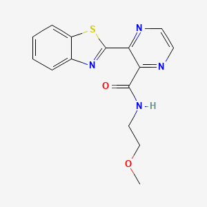 molecular formula C15H14N4O2S B2681247 3-(1,3-苯并噻唑-2-基)-N-(2-甲氧基乙基)吡嘧啶-2-甲酰胺 CAS No. 873856-90-7