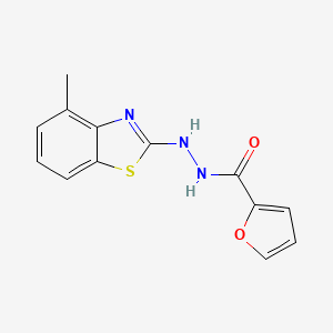 molecular formula C13H11N3O2S B2681268 N'-(4-甲基-1,3-苯并噻唑-2-基)呋喃-2-甲酰肼 CAS No. 851977-93-0