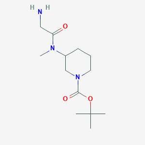 molecular formula C13H25N3O3 B2681269 3-[(2-氨基乙酰)-甲基氨基]-哌哒-1-羧酸叔丁酯 CAS No. 1353961-61-1