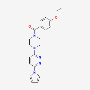 molecular formula C21H23N5O2 B2681276 (4-(6-(1H-吡咯-1-基)吡啶并[3,2-d]嘧啶-3-基)哌嗪-1-基)(4-乙氧基苯基)甲酮 CAS No. 1421497-92-8