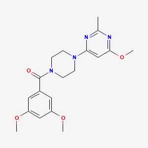 molecular formula C19H24N4O4 B2681277 (3,5-Dimethoxyphenyl)(4-(6-methoxy-2-methylpyrimidin-4-yl)piperazin-1-yl)methanone CAS No. 946248-03-9