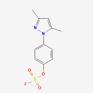 molecular formula C11H11FN2O3S B2681282 1-(4-Fluorosulfonyloxyphenyl)-3,5-dimethylpyrazole CAS No. 2411240-83-8