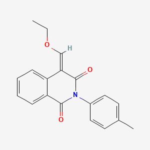 molecular formula C19H17NO3 B2681295 (4E)-4-(乙氧甲基亚)-2-(4-甲基苯基)异喹啉-1,3-二酮 CAS No. 331949-98-5