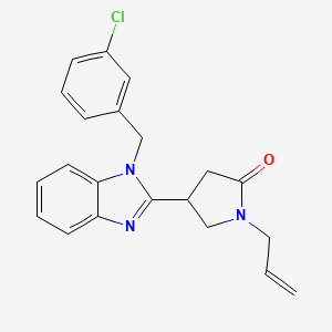 molecular formula C21H20ClN3O B2681302 1-烯丙基-4-(1-(3-氯苯甲基)-1H-苯并[d]咪唑-2-基)吡咯烷-2-酮 CAS No. 878692-42-3