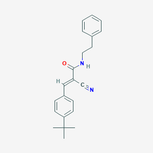 molecular formula C22H24N2O B2681308 (2E)-3-(4-tert-butylphenyl)-2-cyano-N-(2-phenylethyl)prop-2-enamide CAS No. 524925-99-3