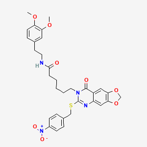 N-(3,4-dimethoxyphenethyl)-6-(6-((4-nitrobenzyl)thio)-8-oxo-[1,3]dioxolo[4,5-g]quinazolin-7(8H)-yl)hexanamide