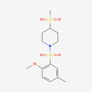 1-((2-Methoxy-5-methylphenyl)sulfonyl)-4-(methylsulfonyl)piperidine