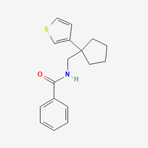molecular formula C17H19NOS B2681326 N-((1-(thiophen-3-yl)cyclopentyl)methyl)benzamide CAS No. 2034574-70-2