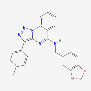 molecular formula C24H19N5O2 B2681346 N-(1,3-benzodioxol-5-ylmethyl)-3-(4-methylphenyl)triazolo[1,5-a]quinazolin-5-amine CAS No. 866843-76-7