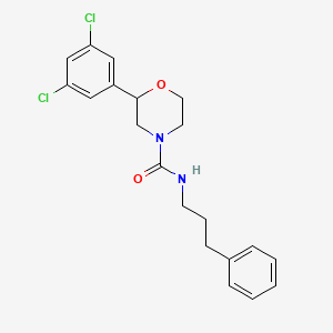 molecular formula C20H22Cl2N2O2 B2681354 2-(3,5-二氯苯基)-N-(3-苯基丙基)吗啉-4-羧酰胺 CAS No. 1421508-08-8