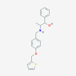 molecular formula C21H23NO2S B268136 1-Phenyl-2-{[4-(2-thienylmethoxy)benzyl]amino}-1-propanol 