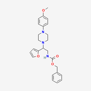 molecular formula C25H29N3O4 B2681367 Benzyl (2-(furan-2-yl)-2-(4-(4-methoxyphenyl)piperazin-1-yl)ethyl)carbamate CAS No. 877647-89-7