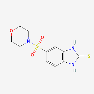 molecular formula C11H13N3O3S2 B2681368 5-(morpholine-4-sulfonyl)-1H-1,3-benzodiazole-2-thiol CAS No. 377769-41-0