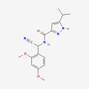N-[Cyano-(2,4-dimethoxyphenyl)methyl]-5-propan-2-yl-1H-pyrazole-3-carboxamide