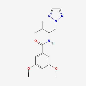 molecular formula C16H22N4O3 B2681373 3,5-二甲氧基-N-(3-甲基-1-(2H-1,2,3-三唑-2-基)丁基)苯甲酰胺 CAS No. 2034254-52-7