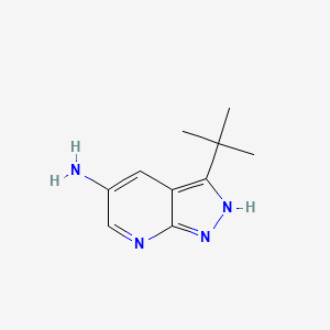 molecular formula C10H14N4 B2681388 3-叔丁基-1H-吡唑并[3,4-b]吡啶-5-胺 CAS No. 1368167-04-7