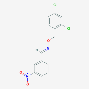 molecular formula C14H10Cl2N2O3 B2681392 (E)-[(2,4-dichlorophenyl)methoxy][(3-nitrophenyl)methylidene]amine CAS No. 303987-32-8