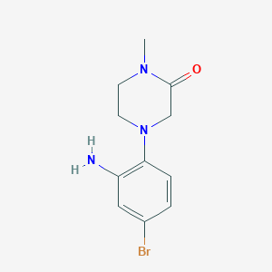 molecular formula C11H14BrN3O B2681399 4-(2-Amino-4-bromophenyl)-1-methylpiperazin-2-one CAS No. 1344239-32-2