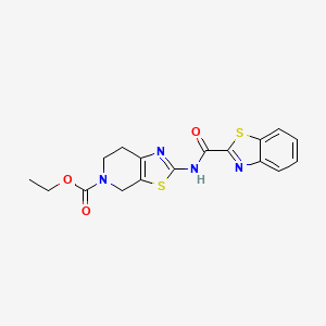 molecular formula C17H16N4O3S2 B2681402 ethyl 2-(benzo[d]thiazole-2-carboxamido)-6,7-dihydrothiazolo[5,4-c]pyridine-5(4H)-carboxylate CAS No. 922455-06-9