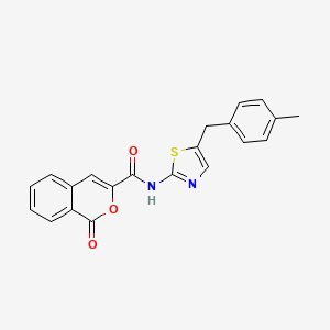 molecular formula C21H16N2O3S B2681403 N-[5-(4-甲基苄基)-1,3-噻唑-2-基]-1-氧代-1H-异咯咪啉-3-羧酰胺 CAS No. 853891-36-8