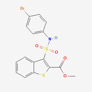 molecular formula C16H12BrNO4S2 B2681407 Methyl 3-[(4-bromophenyl)sulfamoyl]-1-benzothiophene-2-carboxylate CAS No. 932520-83-7