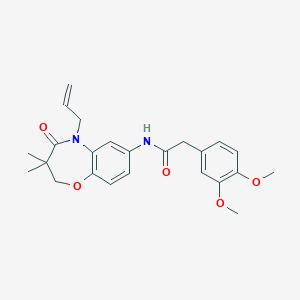 molecular formula C24H28N2O5 B2681410 N-(5-allyl-3,3-dimethyl-4-oxo-2,3,4,5-tetrahydrobenzo[b][1,4]oxazepin-7-yl)-2-(3,4-dimethoxyphenyl)acetamide CAS No. 921562-48-3