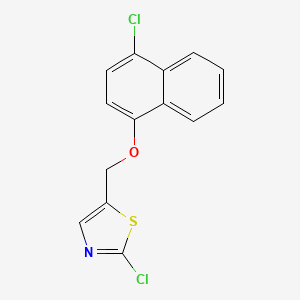 molecular formula C14H9Cl2NOS B2681424 2-Chloro-5-{[(4-chloro-1-naphthyl)oxy]methyl}-1,3-thiazole CAS No. 339105-19-0