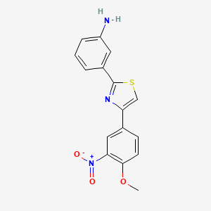 molecular formula C16H13N3O3S B2681426 3-[4-(4-Methoxy-3-nitro-phenyl)-thiazol-2-yl]-phenylamine CAS No. 886495-52-9