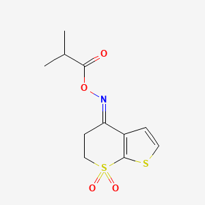 [(E)-(7,7-dioxo-5,6-dihydrothieno[2,3-b]thiopyran-4-ylidene)amino] 2-methylpropanoate