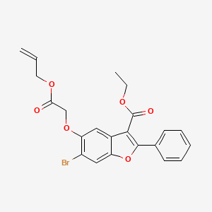 molecular formula C22H19BrO6 B2681436 Ethyl 6-bromo-5-[2-oxo-2-(prop-2-en-1-yloxy)ethoxy]-2-phenyl-1-benzofuran-3-carboxylate CAS No. 433700-27-7