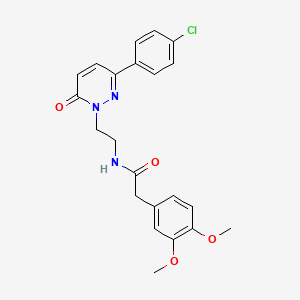 molecular formula C22H22ClN3O4 B2681450 N-(2-(3-(4-氯苯基)-6-氧代吡啶-1(6H)-基)乙基)-2-(3,4-二甲氧基苯基)乙酰胺 CAS No. 921852-16-6