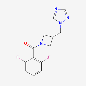 molecular formula C13H12F2N4O B2681456 (3-((1H-1,2,4-triazol-1-yl)methyl)azetidin-1-yl)(2,6-difluorophenyl)methanone CAS No. 2309750-86-3