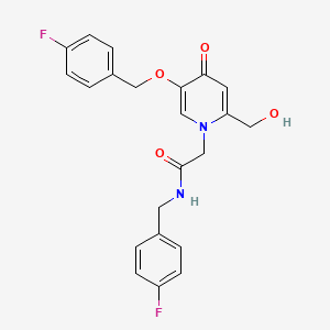 molecular formula C22H20F2N2O4 B2681460 N-(4-氟苄基)-2-(5-((4-氟苄基)氧基)-2-(羟甲基)-4-氧代吡啶-1(4H)-基)乙酰胺 CAS No. 946333-88-6
