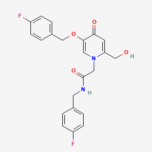 2-{5-[(4-fluorophenyl)methoxy]-2-(hydroxymethyl)-4-oxo-1,4-dihydropyridin-1-yl}-N-[(4-fluorophenyl)methyl]acetamide