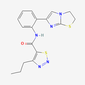 molecular formula C17H17N5OS2 B2681461 N-(2-(2,3-dihydroimidazo[2,1-b]thiazol-6-yl)phenyl)-4-propyl-1,2,3-thiadiazole-5-carboxamide CAS No. 2034244-18-1