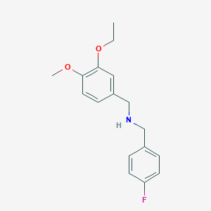 molecular formula C17H20FNO2 B268147 N-(3-ethoxy-4-methoxybenzyl)-N-(4-fluorobenzyl)amine 