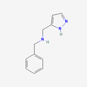 molecular formula C11H13N3 B2681472 N-((1H-Pyrazol-3-yl)methyl)-1-phenylmethanamine CAS No. 875911-55-0