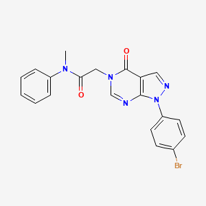 molecular formula C20H16BrN5O2 B2681476 2-[1-(4-bromophenyl)-4-oxo-1H,4H,5H-pyrazolo[3,4-d]pyrimidin-5-yl]-N-methyl-N-phenylacetamide CAS No. 1894995-33-5