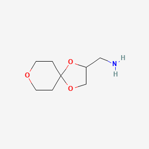 molecular formula C8H15NO3 B2681485 1,4,8-三氧杂螺[4.5]癸烷-2-甲胺 CAS No. 1018603-76-3