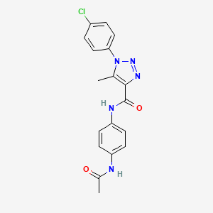 molecular formula C18H16ClN5O2 B2681499 N-(4-acetamidophenyl)-1-(4-chlorophenyl)-5-methyltriazole-4-carboxamide CAS No. 871323-39-6