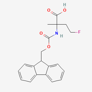 molecular formula C20H20FNO4 B2681503 2-((((9H-芴-9-基)甲氧基)羰基)氨基)-4-氟-2-甲基丁酸 CAS No. 2172487-27-1