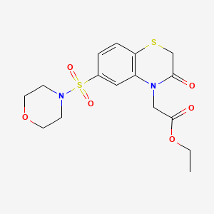 molecular formula C16H20N2O6S2 B2681508 Ethyl [6-(morpholin-4-ylsulfonyl)-3-oxo-2,3-dihydro-4H-1,4-benzothiazin-4-yl]acetate CAS No. 897772-19-9