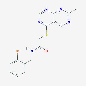 molecular formula C16H14BrN5OS B2681517 N-(2-溴苯甲基)-2-((7-甲基嘧啶并[4,5-d]嘧啶-4-基)硫基)乙酰胺 CAS No. 1251670-04-8