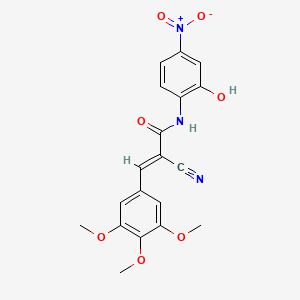 (E)-2-cyano-N-(2-hydroxy-4-nitrophenyl)-3-(3,4,5-trimethoxyphenyl)prop-2-enamide
