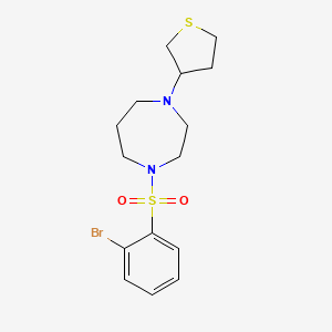molecular formula C15H21BrN2O2S2 B2681523 1-((2-Bromophenyl)sulfonyl)-4-(tetrahydrothiophen-3-yl)-1,4-diazepane CAS No. 2320419-05-2